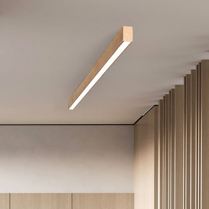 Hardwired Linear LED Ceiling Light with Natural Aluminum Frame & Acrylic Diffuser for Living Room, Bedroom & Entryway