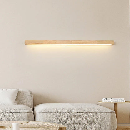 Linear LED Wood Sconce Adjustable 3-Color Temperature Vanity Mirror Light for Bathroom Bedroom Hallway Modern Nordic-Inspired Minimalist Amb