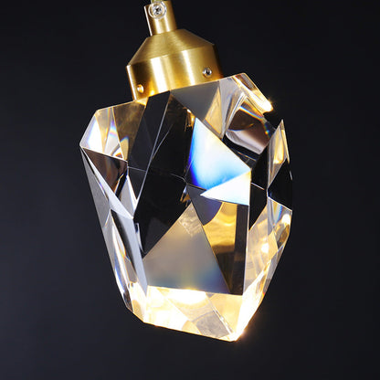 Adjustable Drop Fixture with Clear Tapered Shade & Brass Accents for Kitchen Islands, Breakfast Nooks, Entryways