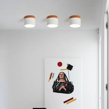 Compact Surface-Mount LED Light Fixture 4 in Round Multi-Color Adjustable Temperature for Entryways Bedrooms Overhead Lighting 7W 700 Lumens