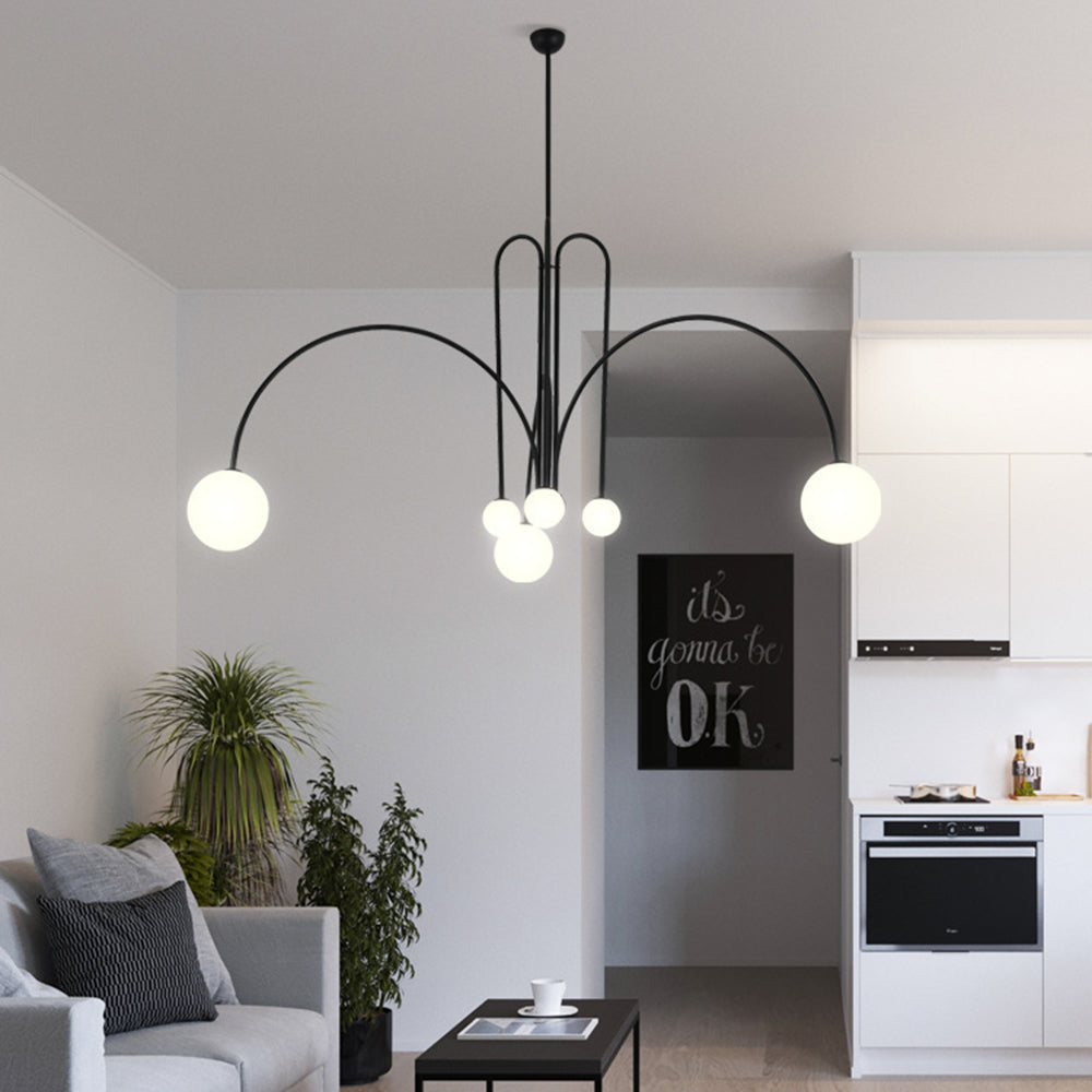 Swallow-Inspired G9 Pendant Light with Adjustable Chain, Metal & Glass Shades for Dining Room, Bedroom & Living Room Overhead Lighting
