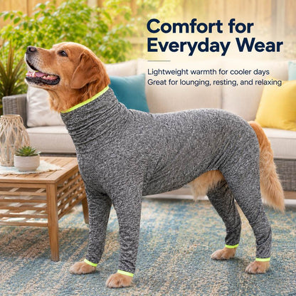 Ortekor Large Dog Full-Body Suit for Indoor Wear - Stretch 4-Leg Coverall