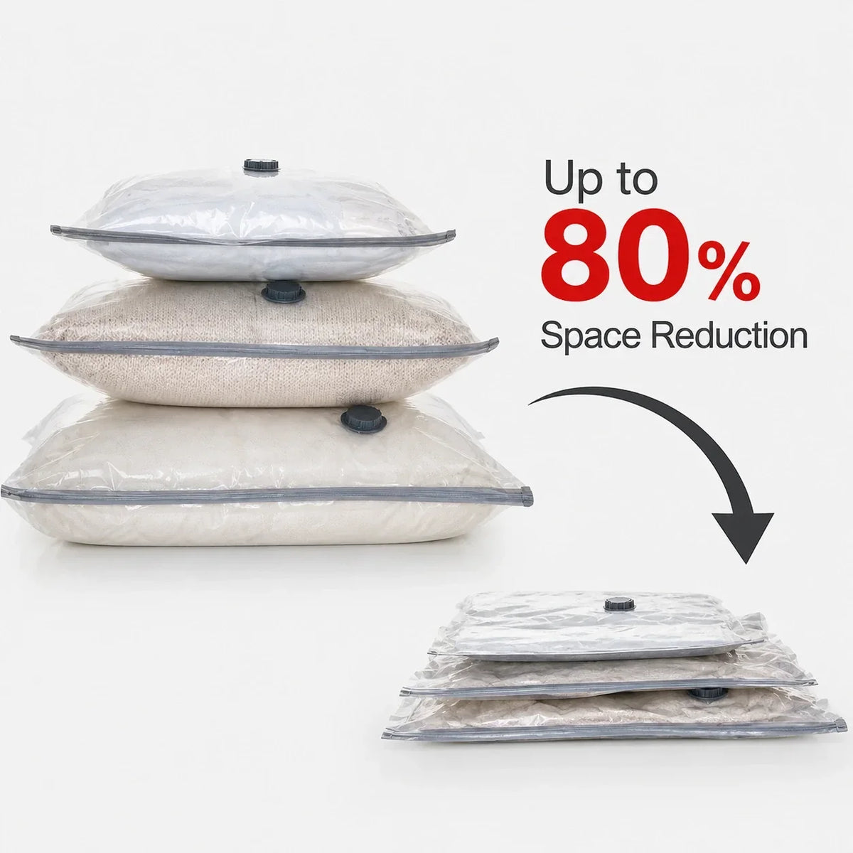 Space-Saver Compression Bags with Motorized Air Pump – 12-Piece Set for Travel, Closet Storage & Seasonal Clothing