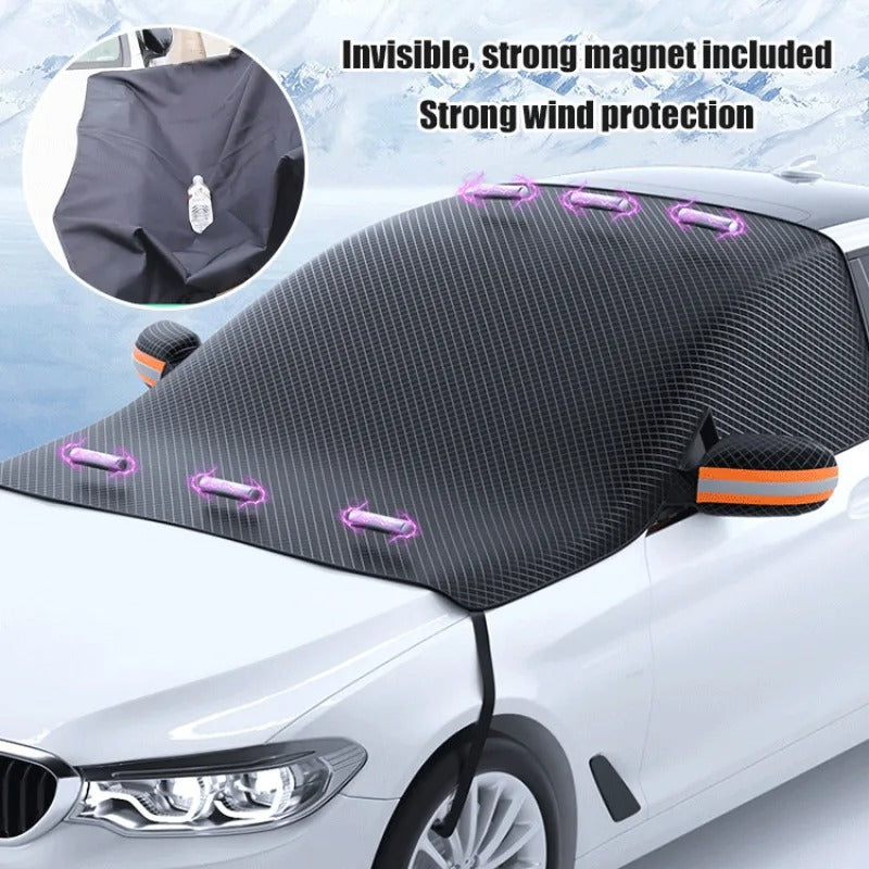 Magnetic Windshield Snow Cover for Cars – All-Season Protection from Ice, Frost & Sun – Easy Install with Built-In Magnets