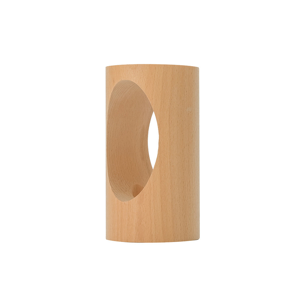 Lámpara de escritorio LED de columna de madera con alimentación USB, luz blanca cálida para dormitorio y oficina, luz decorativa de estilo japonés moderno