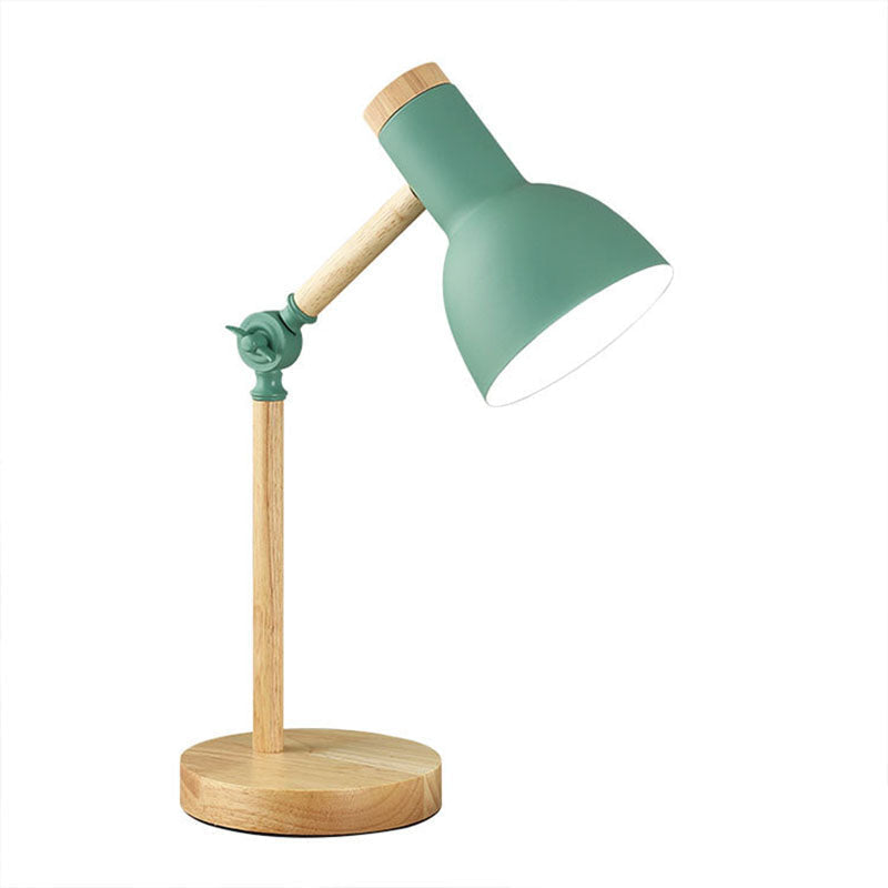 Nordic Wood & Metal Desk Lamp – Modern Minimalist Task Light for Home Office & Study – E26 Socket, Adjustable Reading Light – 5 Stylish
