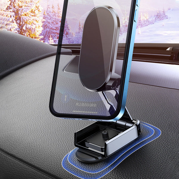 Dashboard Cell Phone Mount with Strong Magnet for Hands-Free Navigation in Any Vehicle Silver Black 360° Rotation Grip