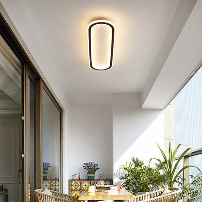Lámpara LED de techo de montaje empotrado, ovalada, de perfil bajo, en blanco y negro, para dormitorio, pasillo, entrada, vestíbulo, iluminación de techo contemporánea, moderna y minimalista.