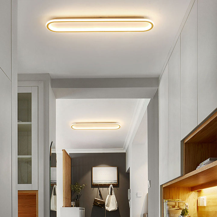 Lámpara LED de techo para pasillo, forma ovalada, perfil bajo, para dormitorio, sala de estar y cocina, 12-24 pulgadas, temperatura de color ajustable, para interiores
