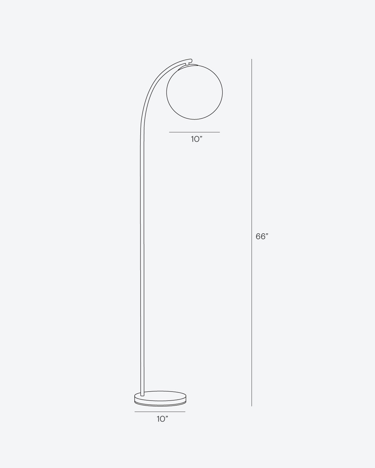 Curved Arc Floor Lamp with Marble Base & White Globe Shade 66 inches Tall Brass Accent Standing Light for Living Room Bedroom Reading Nook