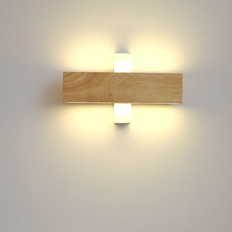 LED Sconce Light 12 Inch Wooden Acrylic Fixture Hallway Bedroom Living Room Hardwired Modern Minimal Décor Ambient Glow 12W 1200 Lumen Inter