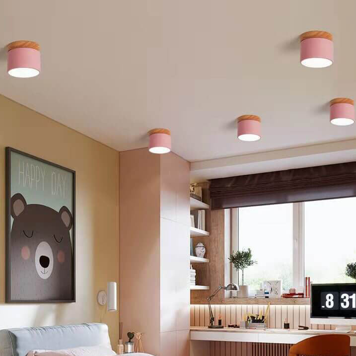 Compact Surface-Mount LED Light Fixture 4 in Round Multi-Color Adjustable Temperature for Entryways Bedrooms Overhead Lighting 7W 700 Lumens