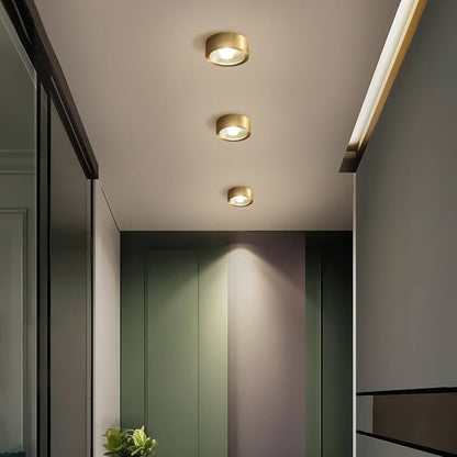 Recessed LED Ceiling Light Copper Finish 5 in Round Ultra Low Profile for Bedroom Entryway Kitchen