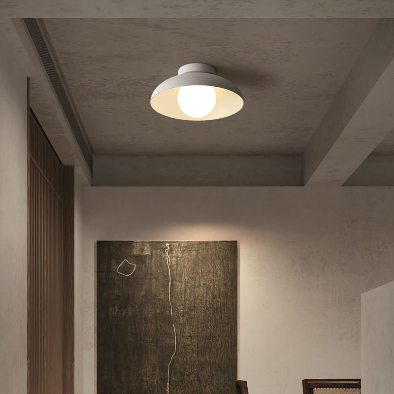 Close-to-Ceiling Metal & Glass Light Fixture 12 Inch Black for Bedrooms Entryways Low Profile Modern Overhead Lighting G9 Socket