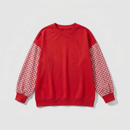 CHECKELLE – Relaxed Patchwork Crew Neck Top