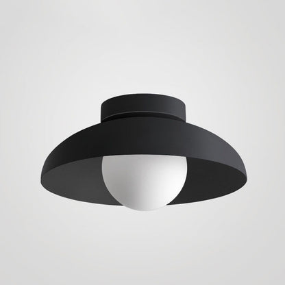 Close-to-Ceiling Metal & Glass Light Fixture 12 Inch Black for Bedrooms Entryways Low Profile Modern Overhead Lighting G9 Socket