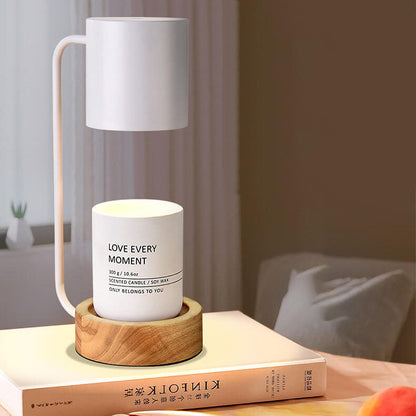 Modern Wood & Metal Desk Lamp with Adjustable Brightness for Bedroom & Home Office
