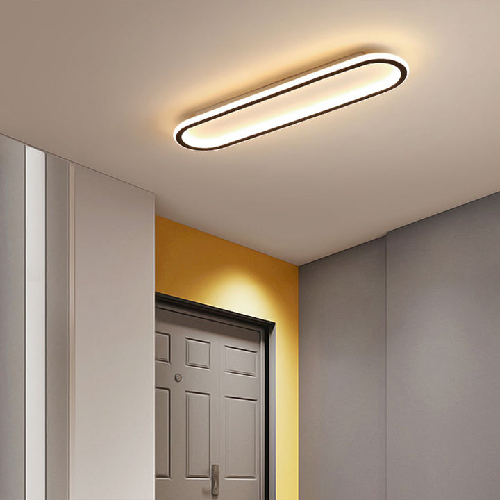 Lámpara LED de techo para pasillo, forma ovalada, perfil bajo, para dormitorio, sala de estar y cocina, 12-24 pulgadas, temperatura de color ajustable, para interiores