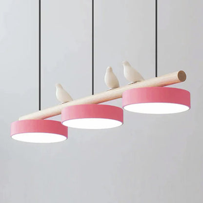 Bird Pendant Light with Adjustable Sculpture – Metal Wood Resin Modern Ceiling Lighting for Living Room Bedroom Dining Room – Dimmable LED