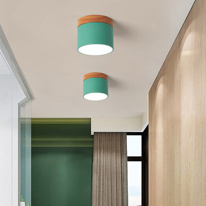 Compact Surface-Mount LED Light Fixture 4 in Round Multi-Color Adjustable Temperature for Entryways Bedrooms Overhead Lighting 7W 700 Lumens