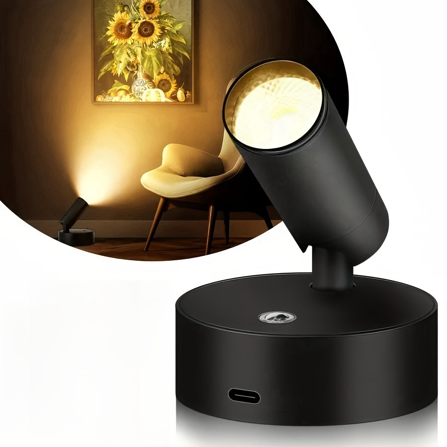 Rechargeable LED Accent Spotlight with Touch Dimmer for Artwork, Plants & Shelf Displays