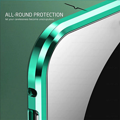 Magnetic Tempered Glass Phone Case for Samsung Galaxy with Dual-Sided Protection and Self-Locking Closure