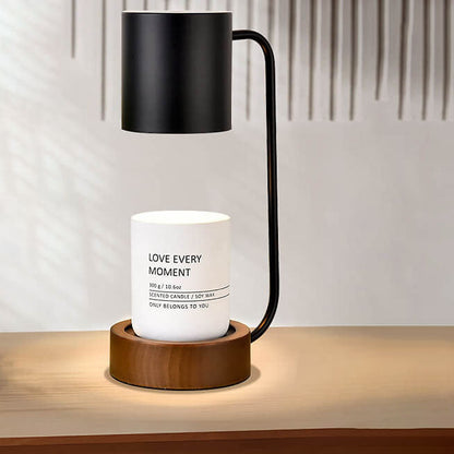 Modern Wood & Metal Desk Lamp with Adjustable Brightness for Bedroom & Home Office