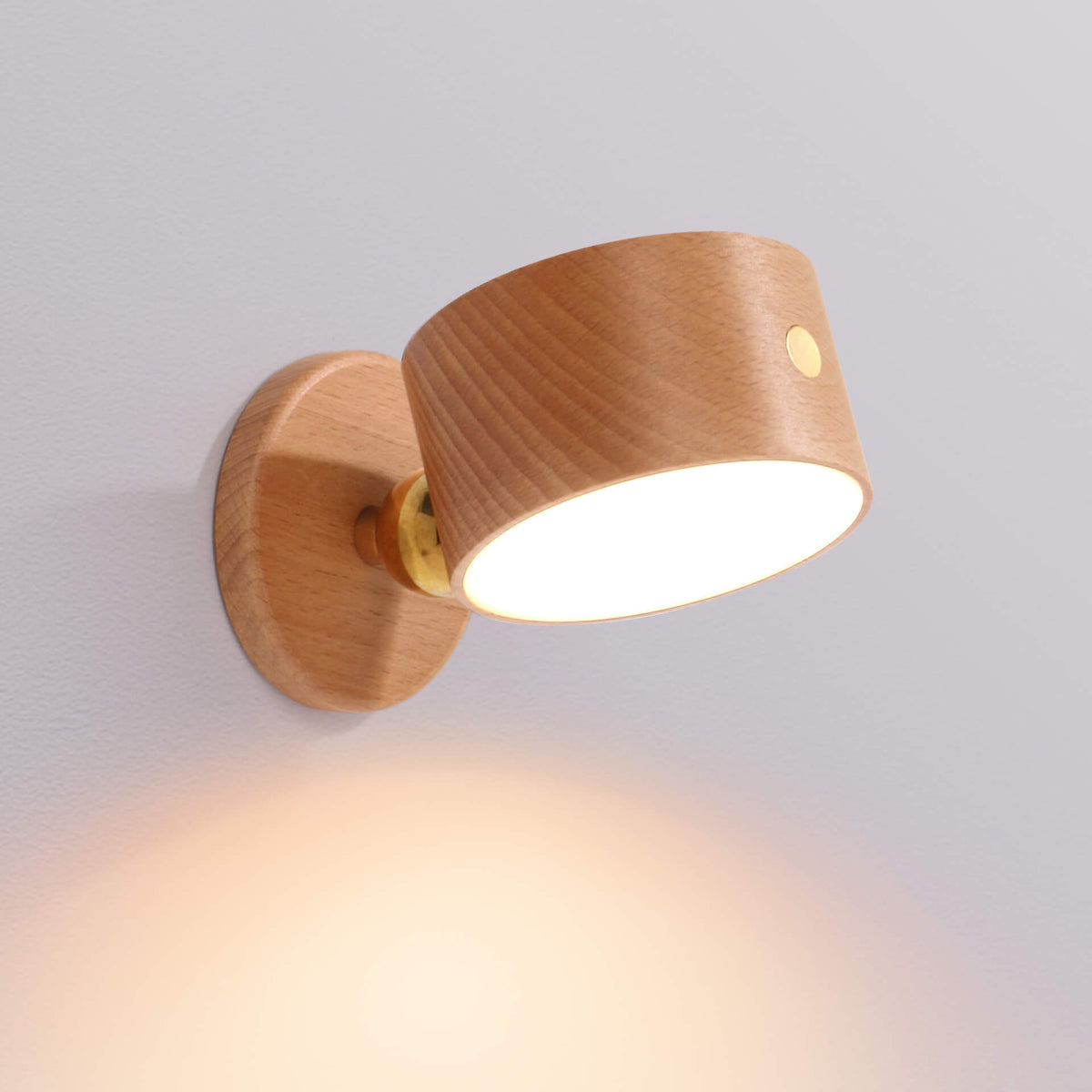 Rechargeable Wood Accent Sconce USB Powered 4W LED for Bedroom Nightstand Reading Corner Minimalist Lighting Wireless Cordless Modern