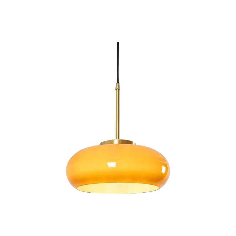 Glass Ceiling Light Fixture with Copper Accent 10.6 Inch Flush Mount for Bedroom Hallway Living Room Modern Home Lighting E26 Socket