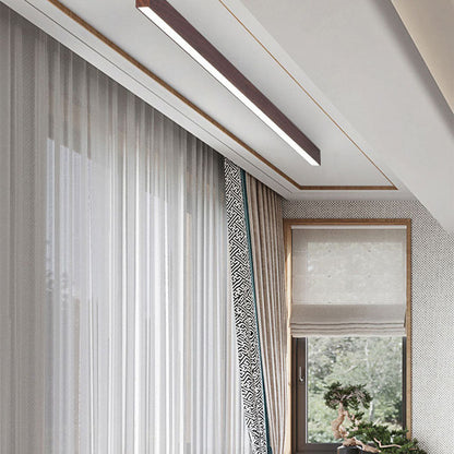 Hardwired Linear LED Ceiling Light with Natural Aluminum Frame & Acrylic Diffuser for Living Room, Bedroom & Entryway