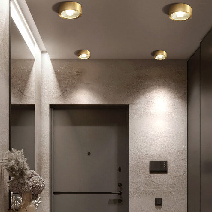 Recessed LED Ceiling Light Copper Finish 5 in Round Ultra Low Profile for Bedroom Entryway Kitchen