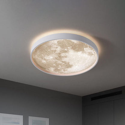 LED Flush Mount Ceiling Fixture with Remote Control - Acrylic Disc Overhead Panel for Bedroom, Kitchen, Hallway