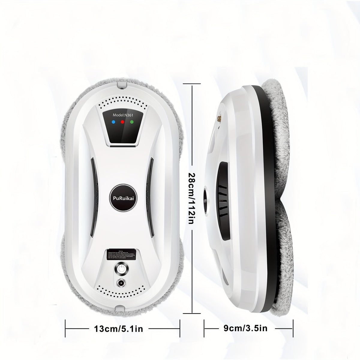 Robotic Window Cleaner with Remote Control for Streak-Free Glass – Automatic Suction Cleaner for Windows, Mirrors & Doors