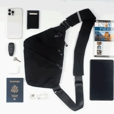Bolso bandolera con correa antirrobo y bloqueo RFID
