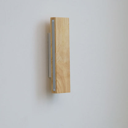 Rotating LED Wall Sconce with Wood Accent – Adjustable Minimalist Light for Bedroom & Living Room