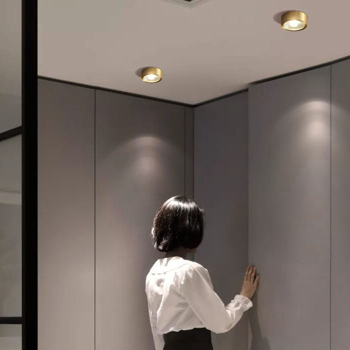 Recessed LED Ceiling Light Copper Finish 5 in Round Ultra Low Profile for Bedroom Entryway Kitchen