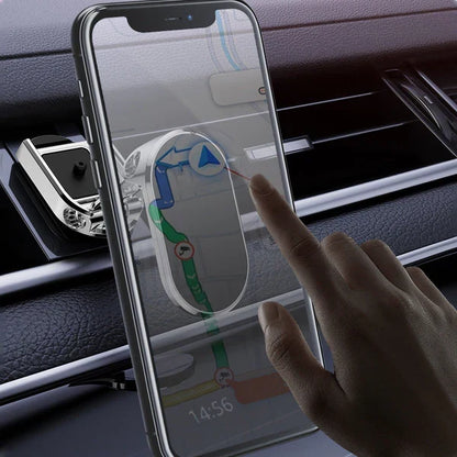 Dashboard Cell Phone Mount with Strong Magnet for Hands-Free Navigation in Any Vehicle Silver Black 360° Rotation Grip