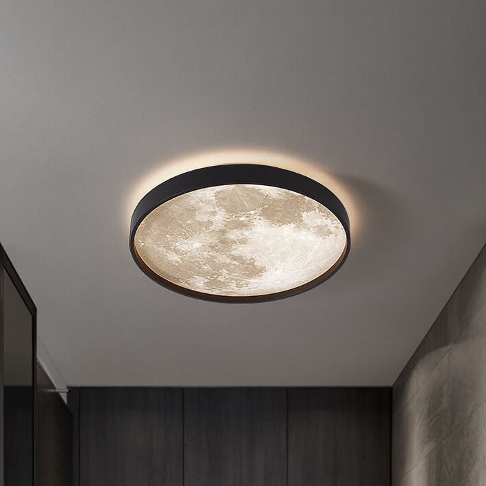 LED Flush Mount Ceiling Fixture with Remote Control - Acrylic Disc Overhead Panel for Bedroom, Kitchen, Hallway
