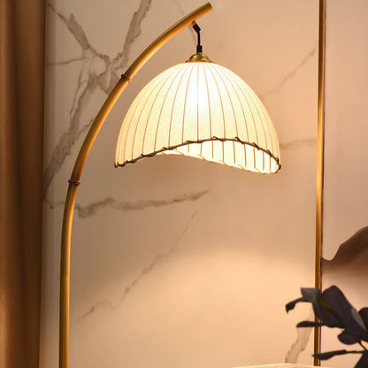 Standing Lamp with Stone Base and Fabric Shade 63 in Tall Natural White Plug-In Light for Bedroom Den Corner Accent Contemporary Home Decor
