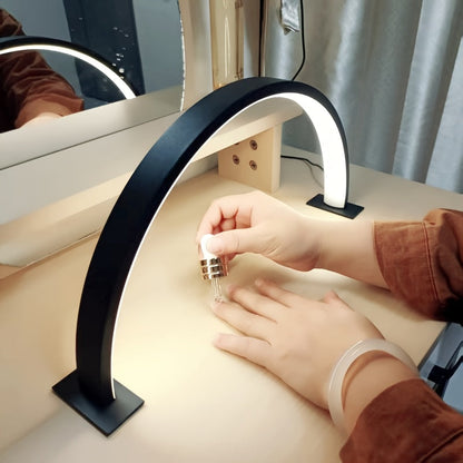 Arc LED Desk Lamp with Adjustable Brightness & Color Temperature for Home Office Reading Study | USB Powered Metal Task Light