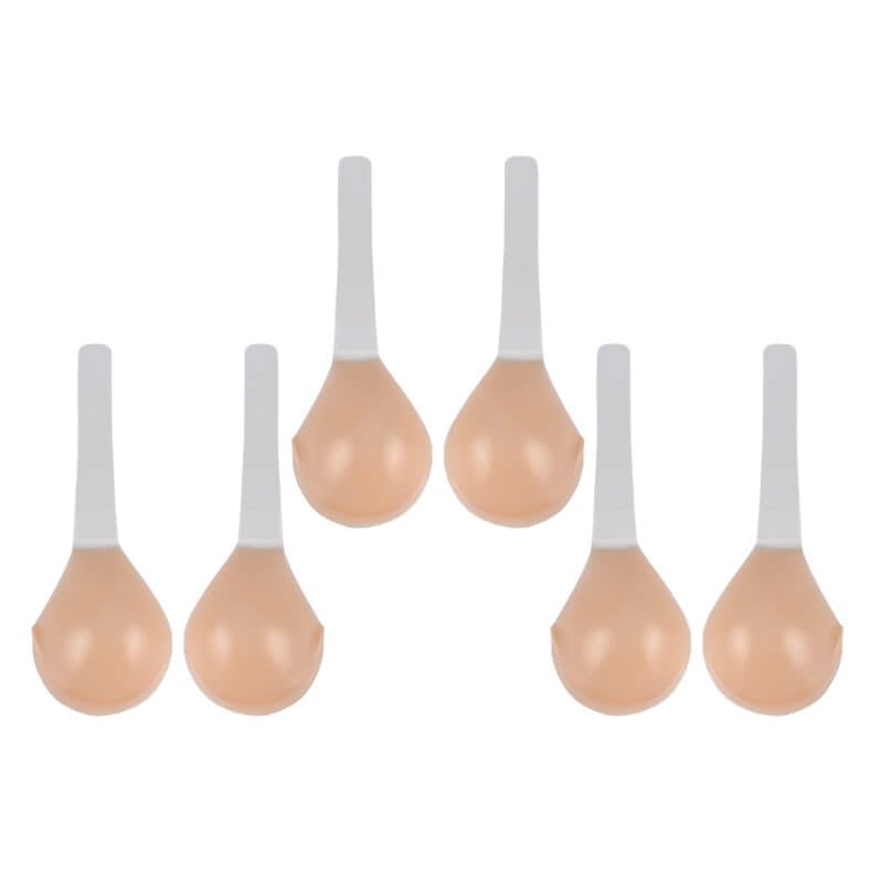 Adhesive Strapless Bra with Lift Silicone Cups Backless Plunge Neckline Transparent Adjustable Straps Reusable Skin Tone Wedding Party