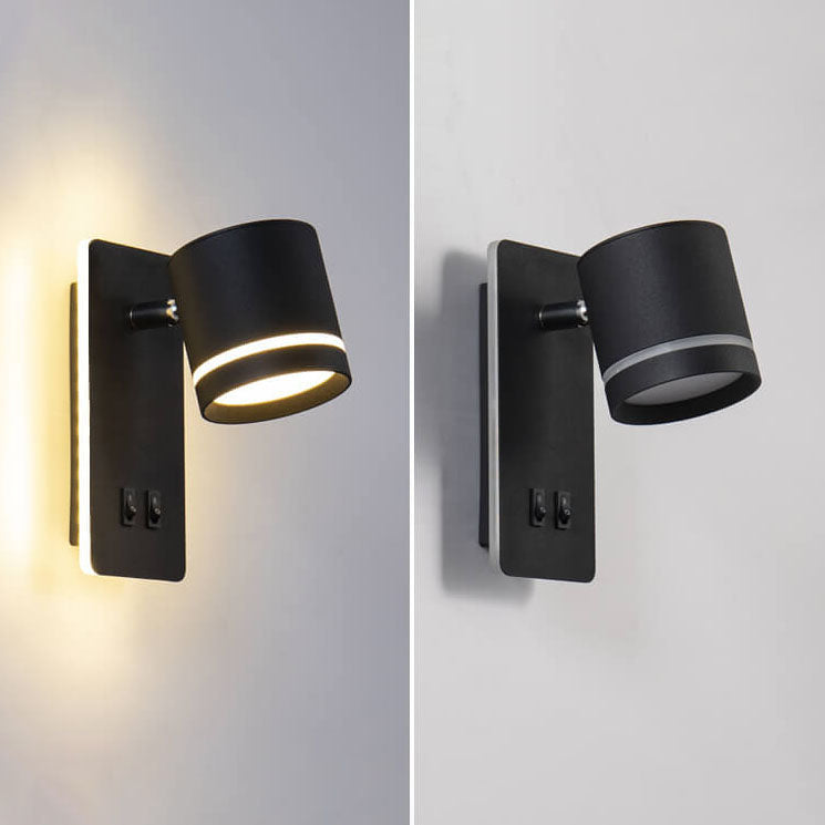 Adjustable LED Wall Sconce with Backlight – Rotatable Reading Light for Bedroom & Hallway – Modern Spotlight for Bedside & Living Room