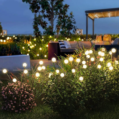 Solar Outdoor Pathway Stake Light White Modern LED Garden Lamp Auto On/Off 6 8 10 LEDs Wireless Walkway Patio Yard Deck Lighting