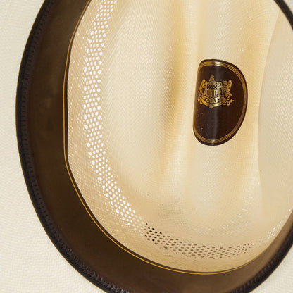 Woven Straw Western Hat Breathable Cowboy Crown Leather Band Silver Gold Accents 4.25" Brim for Summer Rodeo Ranch Outdoor Festivals