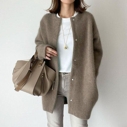 Long Sleeve Button-Front Cardigan Vest for Women – Lightweight Knit Sweater Jacket for Fall Winter Spring – Open Front Duster Coat