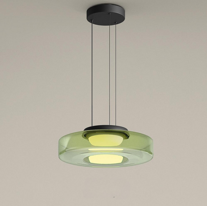 Geometric Tiered Glass Overhead Fixture 12W LED Ambient Lighting Dining Kitchen Island Adjustable Suspension Cord Architectural Style