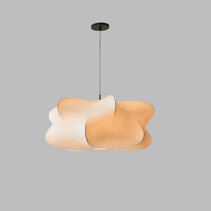 Flowing Silk Shade Overhead Light Fixture 12 in Taupe E27 Socket for Dining Room Living Room Bedroom Ambient Glow Modern Minimalist Organic