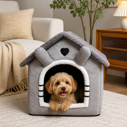 Cama para gatos y perros pequeños Ortekor, lavable, de felpa y para todas las estaciones (base antideslizante)