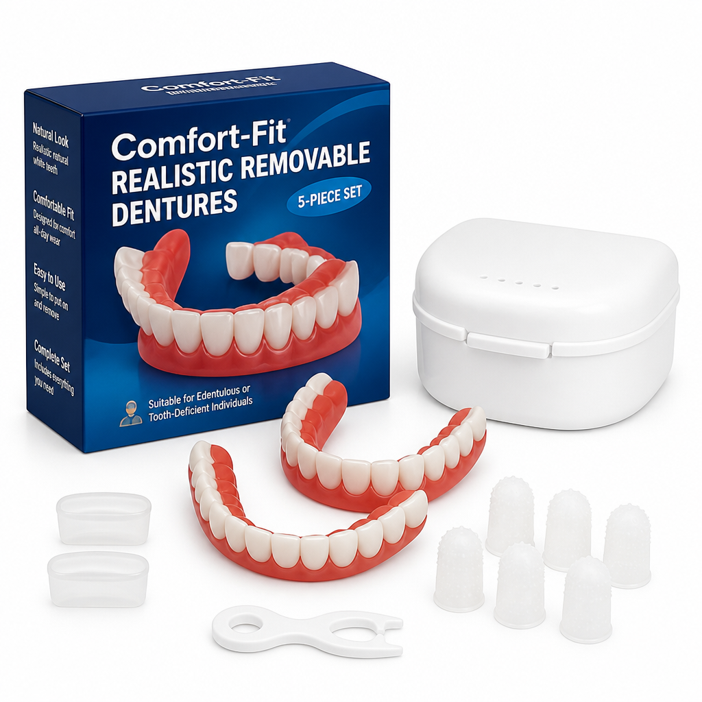 Prótesis dentales removibles realistas Comfort-Fit (juego de 5 piezas)