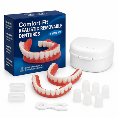 Prótesis dentales removibles realistas Comfort-Fit (juego de 5 piezas)